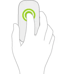 An illustration symbolizing touch and hold on a mouse.
