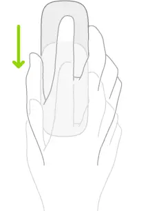 An illustration symbolizing how to use a mouse to open the Dock.