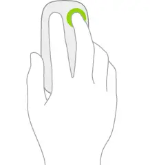 An illustration symbolizing a secondary click on the right side of the mouse.