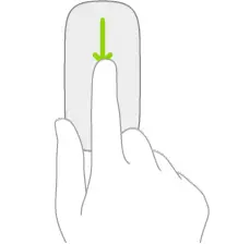 An illustration symbolizing the gesture on a mouse for opening search from the Home Screen.