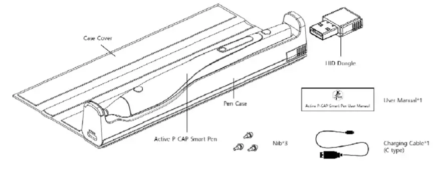 SKIZZE Active P-Cap Smart Pen - componats