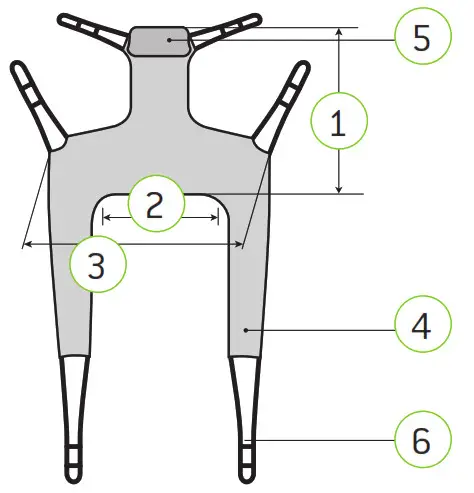 25015 Lifting Slings by Human Care with Silhouette High Back - 1