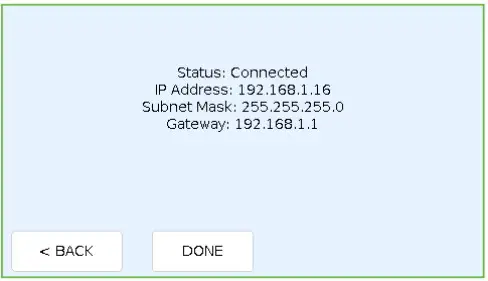 OK button in the previous
screen