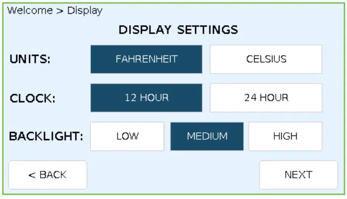 DISPLAY SETTINGS