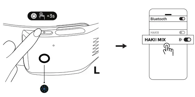 havit HAKII MIX Open Ear Smart Headband - START UP AND BLUETOOTH CONNECTION