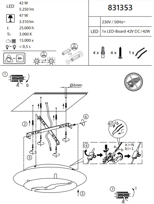 Paul Neuhaus 6983 LED Ceiling Light - Fig 1
