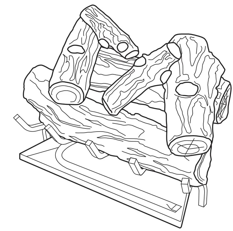 allen roth VL W18DL 24 in 55000 BTU Dual Vented Gas Fireplace Logs-