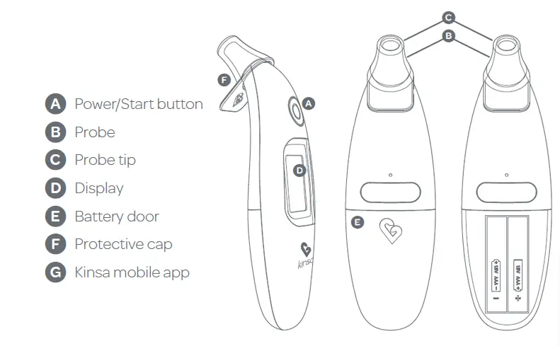 Kinsa Smart Ear 1-button Thermometer Instruction Manual