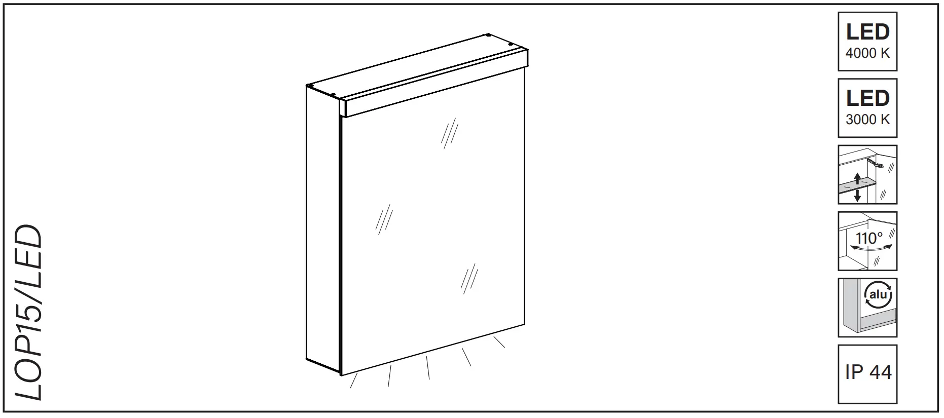 SCHNEIDER LOW Line Plus 15 LED Mirror Cabinets