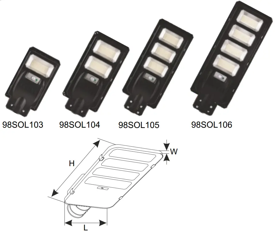 ELMARK 98SOL100 Series LED Solar LED Street Light with Sensor