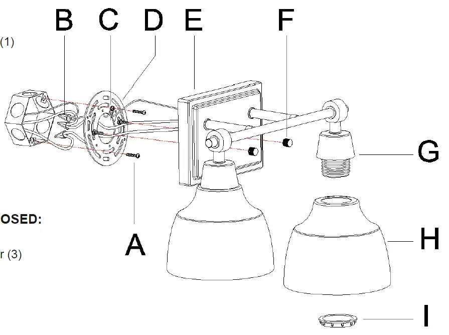 LNC A04060W2 Darren 14.5-in 2-Light Matte Black and Polished Gold LED 2