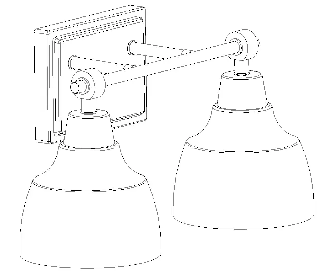 LNC A04060W2 Darren 14.5-in 2-Light Matte Black and Polished Gold LED