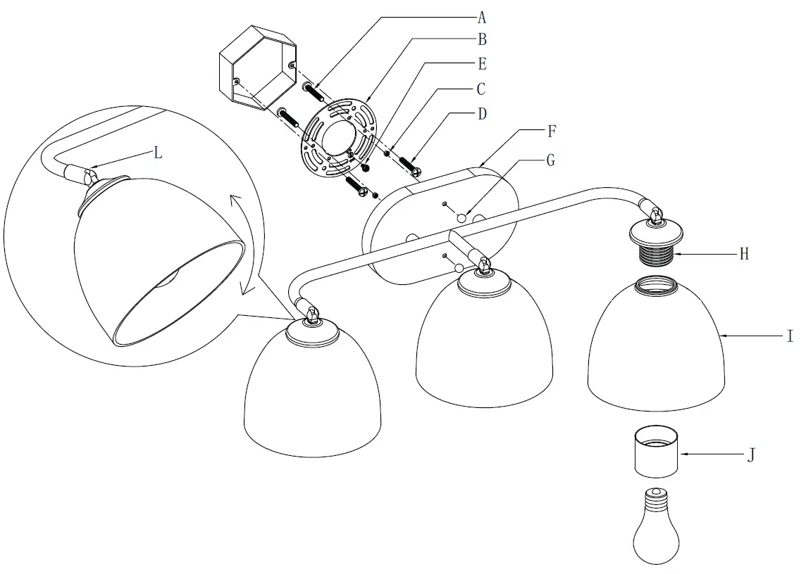 GOLDEN LIGHTING 6958-BA3, 6958-3SF Roxie Contemporary Ceiling Light Fixture 5