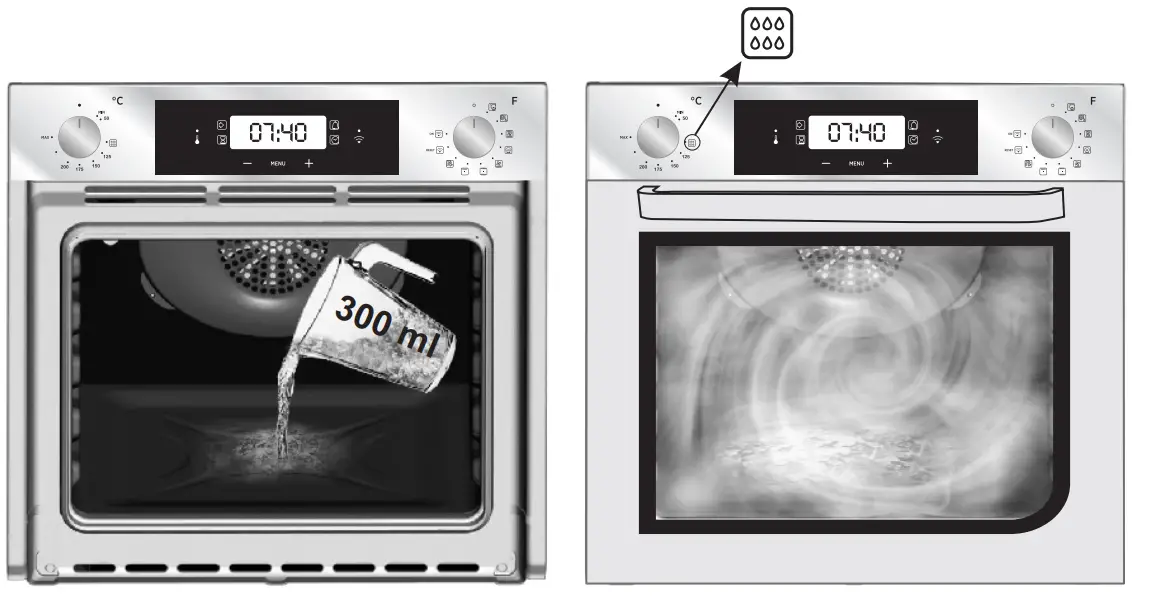 HOSM698LIN Ovens Hydro Easy Clean Function