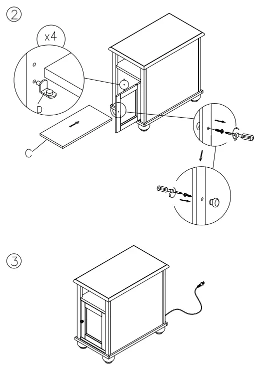 ASHLEY T9347 Barilanni Chairside End Table with Usb Ports - fig 3