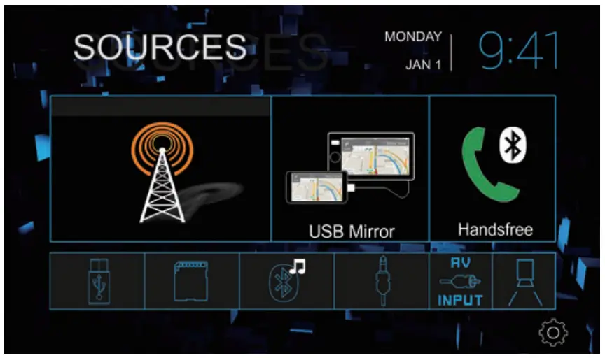 JENSEN CMM710 Multimedia Receiver - Main Menu