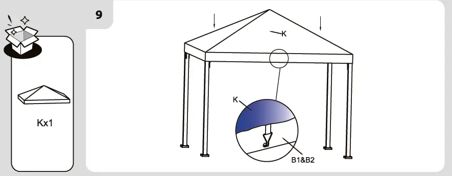 NATERIAL YSIS Steel and Aluminum Gazebo with Tortora Polyester Cloth 12