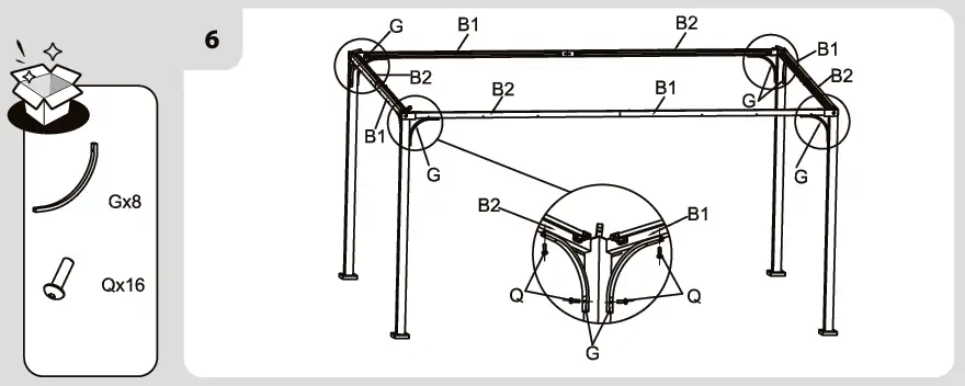 NATERIAL YSIS Steel and Aluminum Gazebo with Tortora Polyester Cloth 9