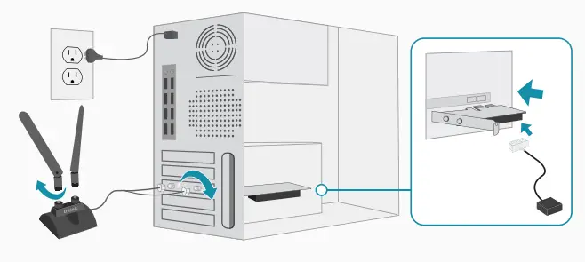 D-Link AX3000 Wi-Fi 6 PCIe Adapter with Bluetooth 5.1 - HARDWARE INSTALLATION