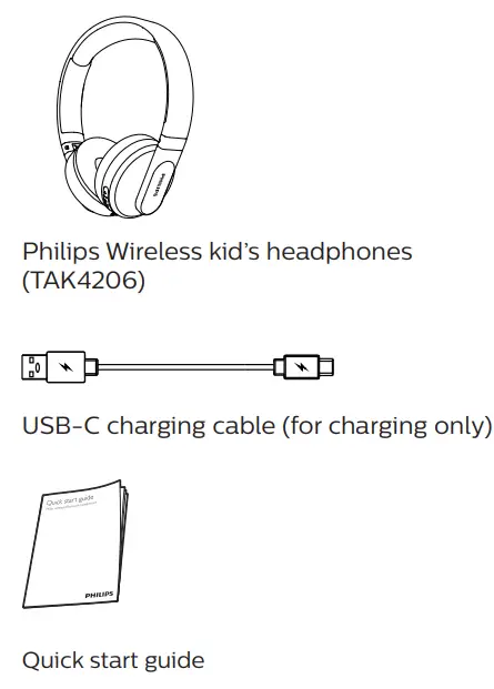 PHILIPS TAK4206 4000 Series Headphones - What's in the box