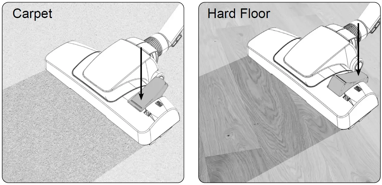 Numatic RSV150 Nace Backpack Vacuum Cleaner Floor tool adjustment