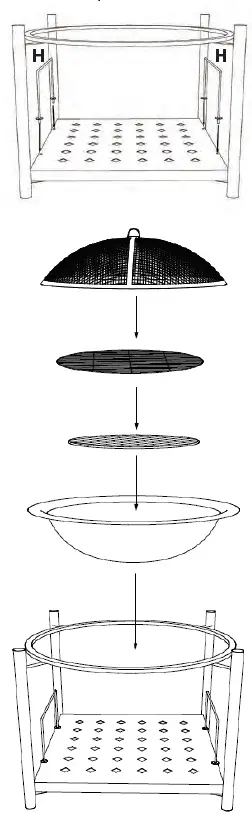 serenelife SLCARFP54 Outdoor Wood Fire Pit ASSEMBLY INSTRUCTIONS-2