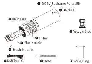 Brigii Y120 Pro Mini Vacuum-Diagram