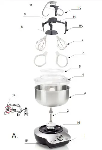 ADLER AD 4222 360° Rotating Mixer with Bowl fig1
