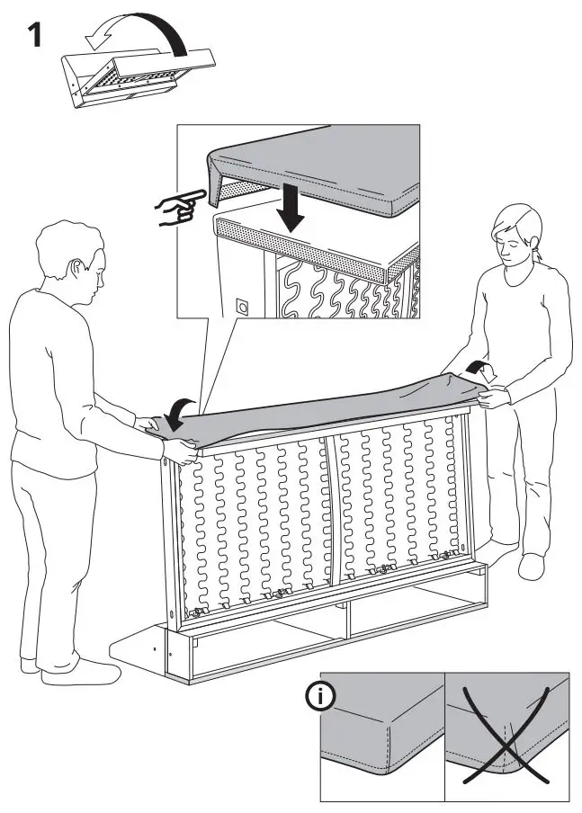 IKEA 093.989.77 VIMLE 2 Seat Sofa Instruction Manual - Assembly 1