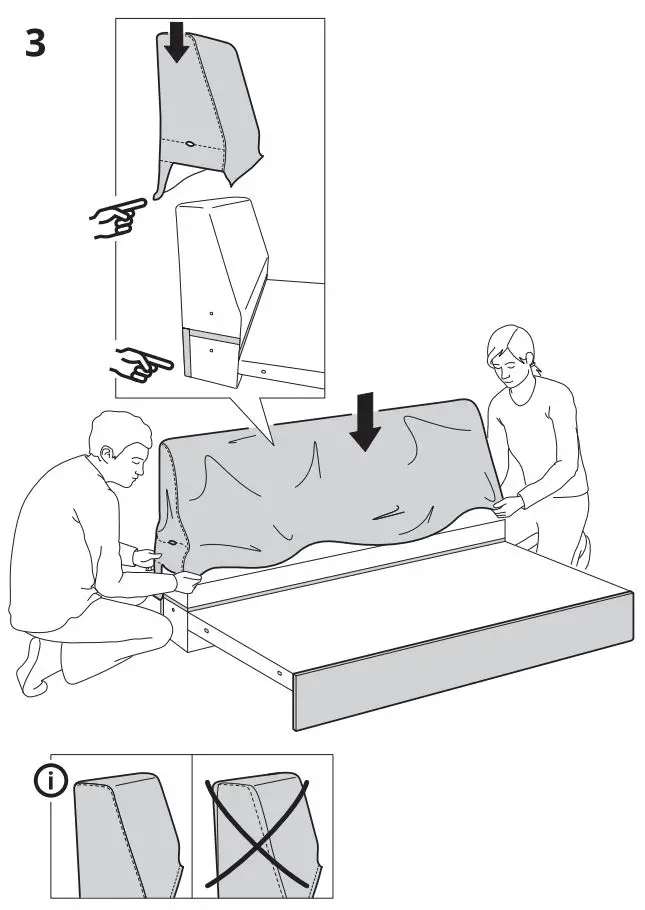 IKEA 093.989.77 VIMLE 2 Seat Sofa Instruction Manual - Assembly 3