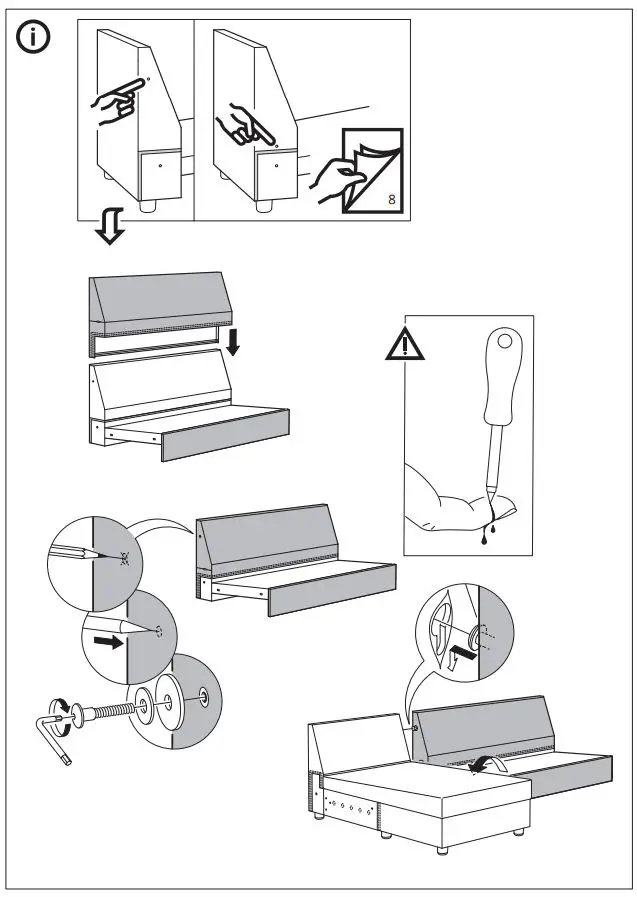 IKEA 093.989.77 VIMLE 2 Seat Sofa Instruction Manual - Assembly 3,1