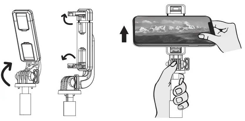 ATUMTEK Selfie Stick Tripod - Open phone clamp holder