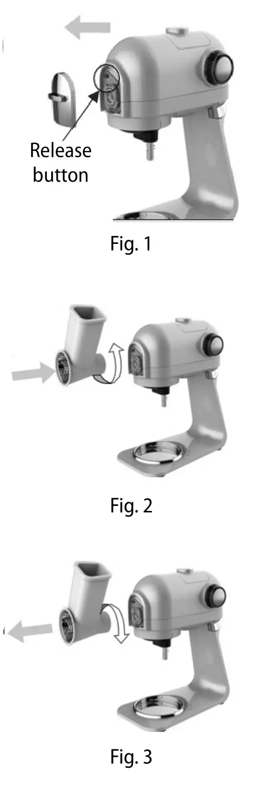 concept RM7000 Food Processor Mixer - Assembly instructions for grater figure-1-3
