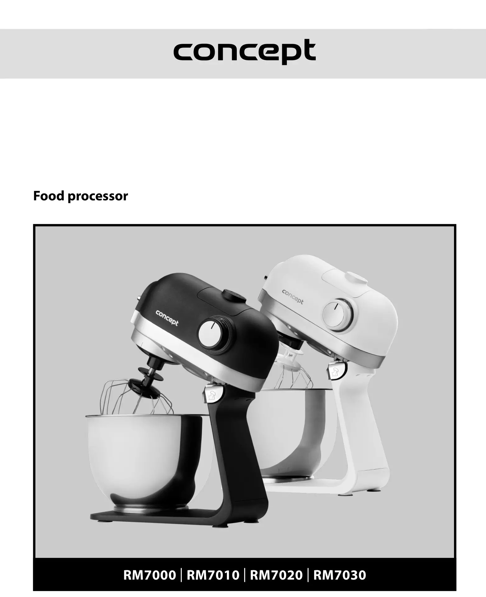 concept RM7000 Food Processor Mixer Instruction Manual