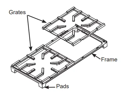 MONOGRAM ZGU366NPSS 36 Inch Professional Gas Rangetop with 6 Burners - BURNER GRATES