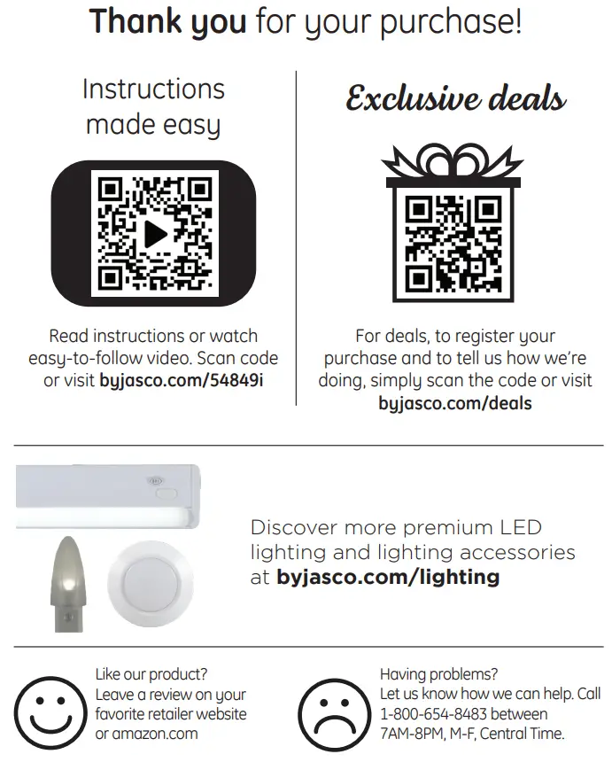 BY JASCO JPY3176 LED Puck Lights User Manual - Thank you Page