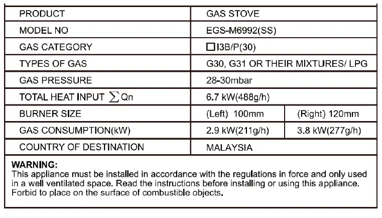 ELBA EGS-M6992(SS)-GAS-STOVE-fig 8