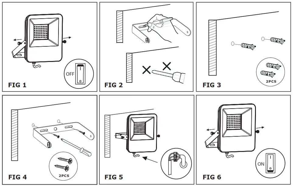 V-TAC LED Floodlight series - DIAGRAM