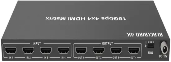 BLACKBIRD 43623 4K 4x4 HDMI Matrix - SAMPLE CONNECTION DIAGRAM
