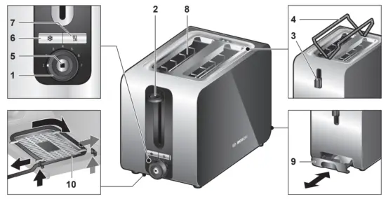 BOSCH TAT720.GB Compact Toaster Maker Machine