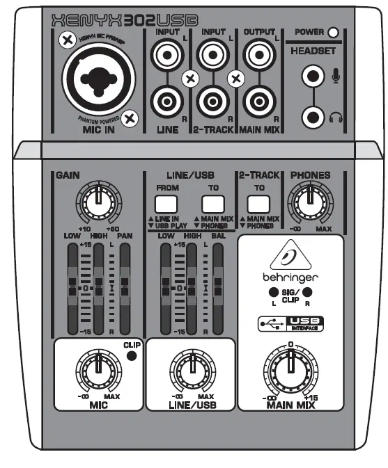 behringer -XENYX -302USB -Premium -5-Input -Mixer -with -XENYX- Mic -Preamp- and -USB-Audio -Interface- PRODUCT
