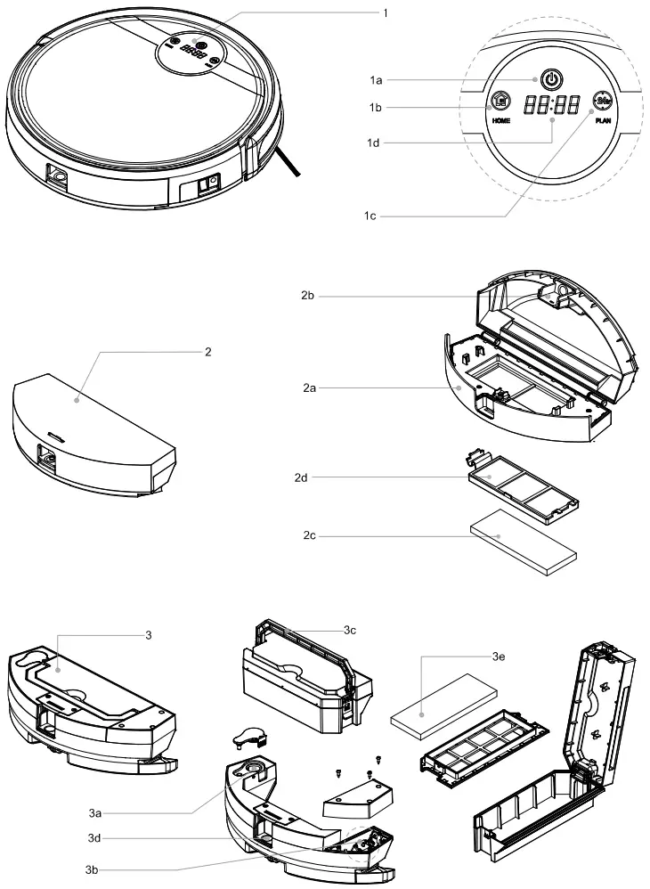 BLAUPUNKT RVC701 Robot vacuum cleaner with washing function - Parts List
