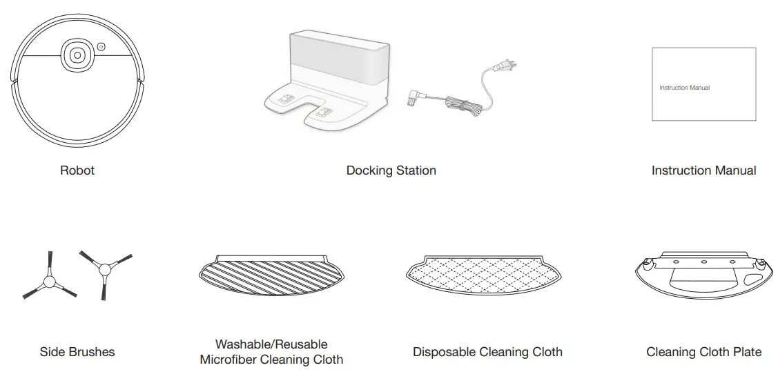 yeedi 2 Hybrid Robotic Vacuum Cleaner - Package Contents