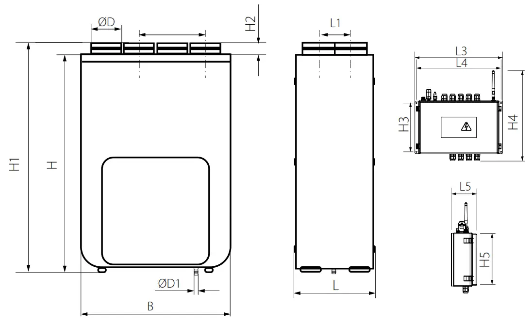 VENTS VUT 270 V5B EC Heat Recovery Air Handling Unit - fig 1