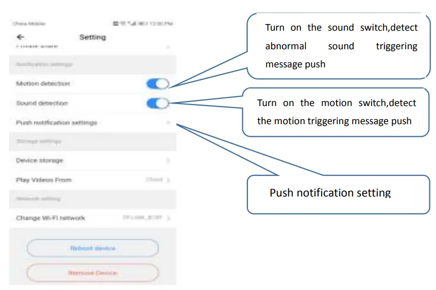 amazon Cloud WiFi Camera - Notification settings