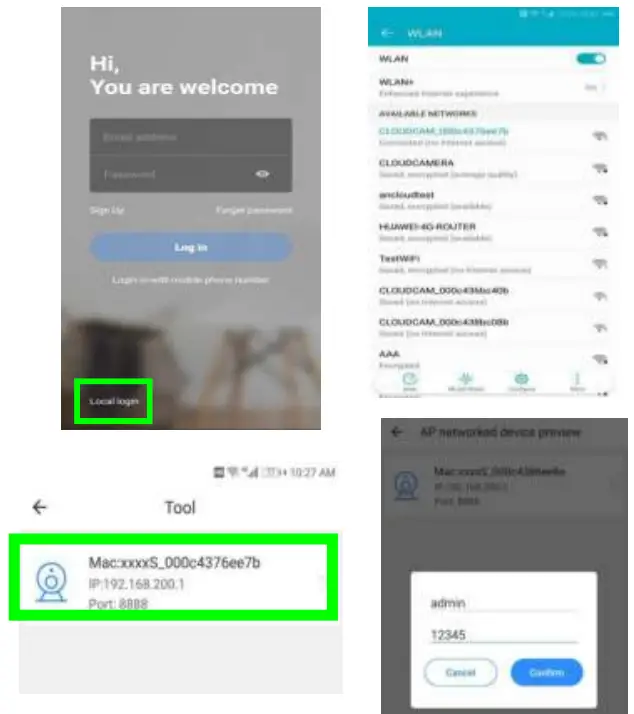 amazon Cloud WiFi Camera - user name