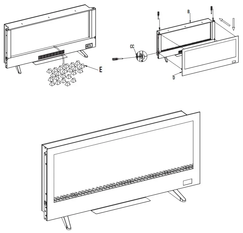 HOME DECORATORS COLLECTION SP6849 36 Inch Infrared Wall Mount Electric Fireplace - Freestanding 3