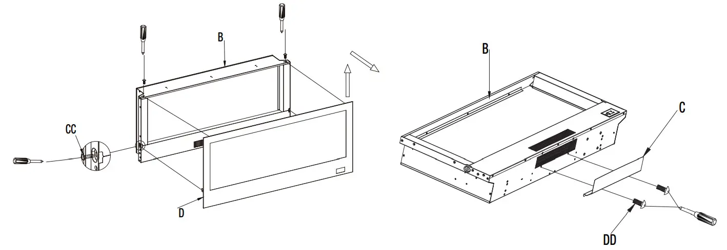 HOME DECORATORS COLLECTION SP6849 36 Inch Infrared Wall Mount Electric Fireplace - Freestanding