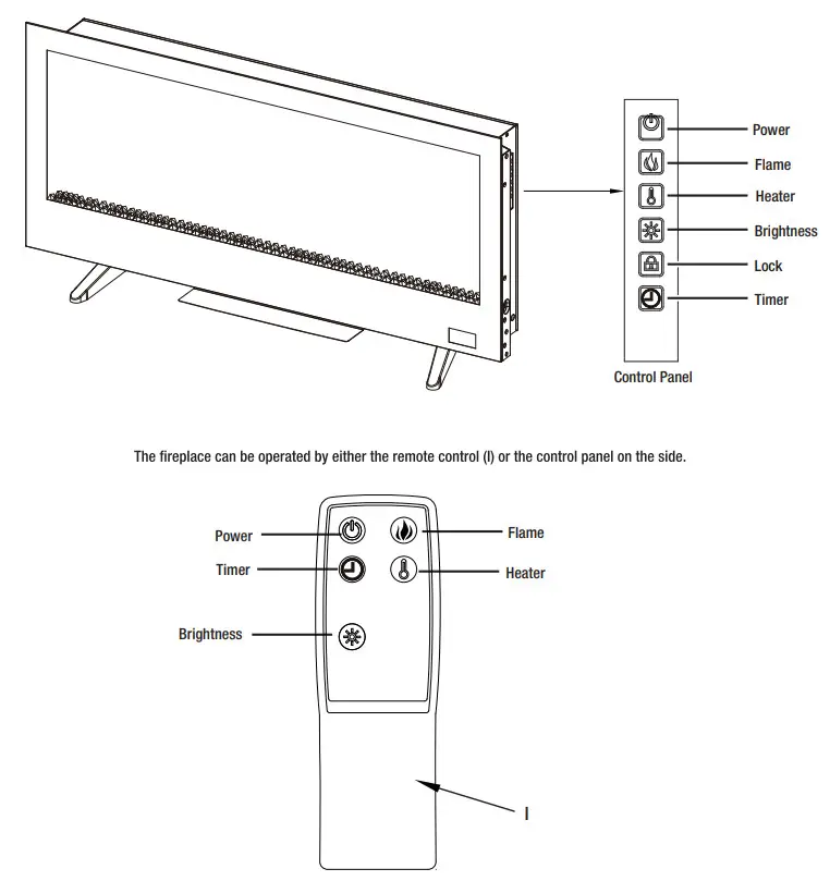 HOME DECORATORS COLLECTION SP6849 36 Inch Infrared Wall Mount Electric Fireplace - Operation