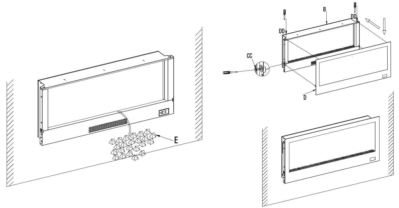 HOME DECORATORS COLLECTION SP6849 36 Inch Infrared Wall Mount Electric Fireplace - bracket 3